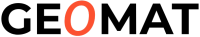 logo geomat avec le o en orange